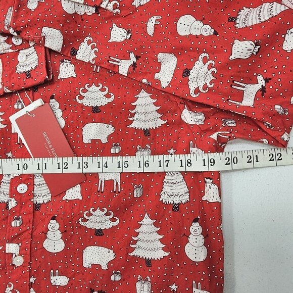 Denim & Flower Ricky Singh Mens Christmas Long Sleeve Button Down Shirt Size M - Picture 10 of 11